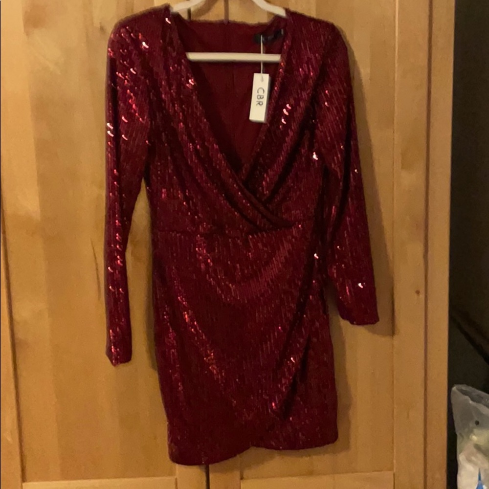 Beautiful deep red sequence party dress